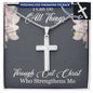 Personalized Stainless Steel Cross Necklace w/ MC