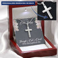 Personalized Stainless Steel Cross Necklace w/ MC