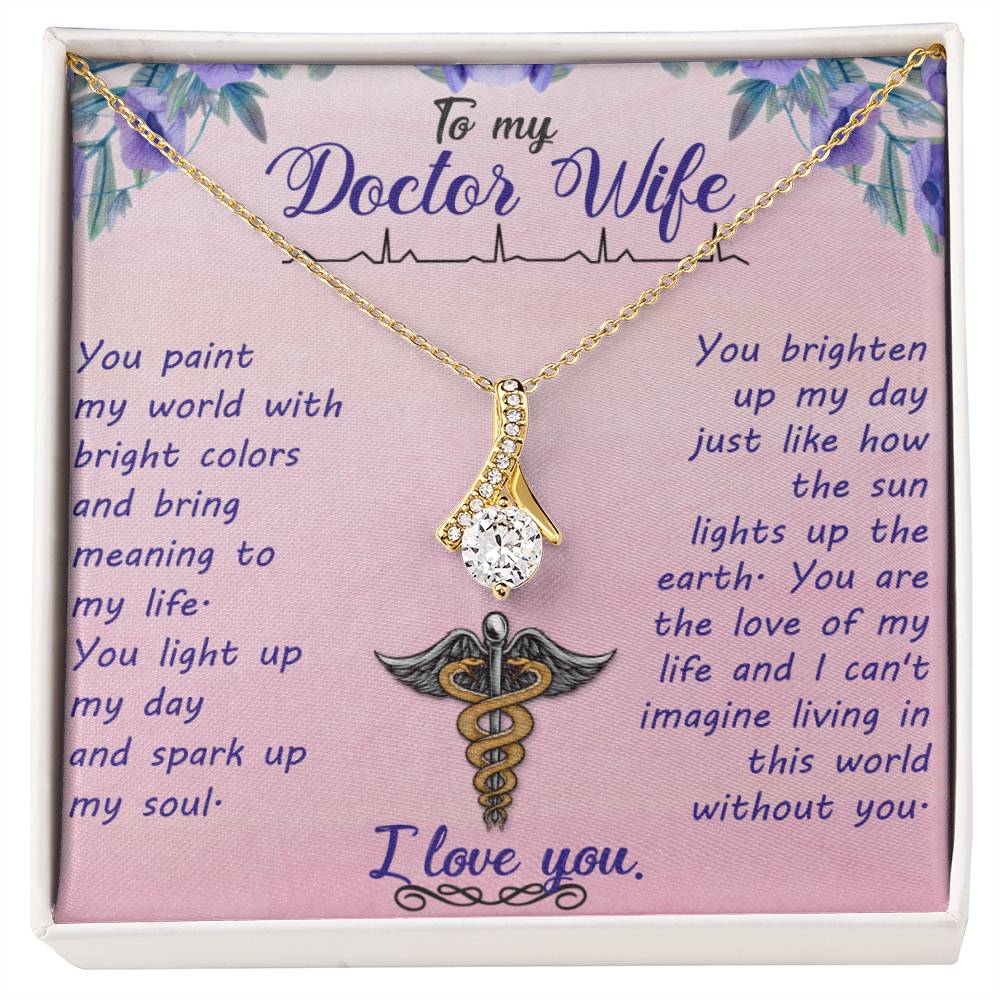 To My Doctor Wife Alluring Beauty Necklace (Yellow & White Gold Variants)