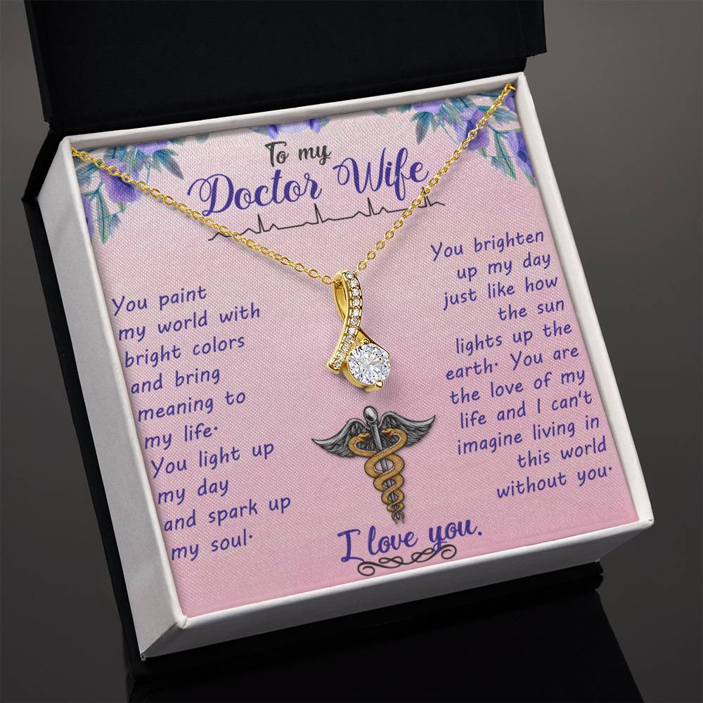 To My Doctor Wife Alluring Beauty Necklace (Yellow & White Gold Variants)