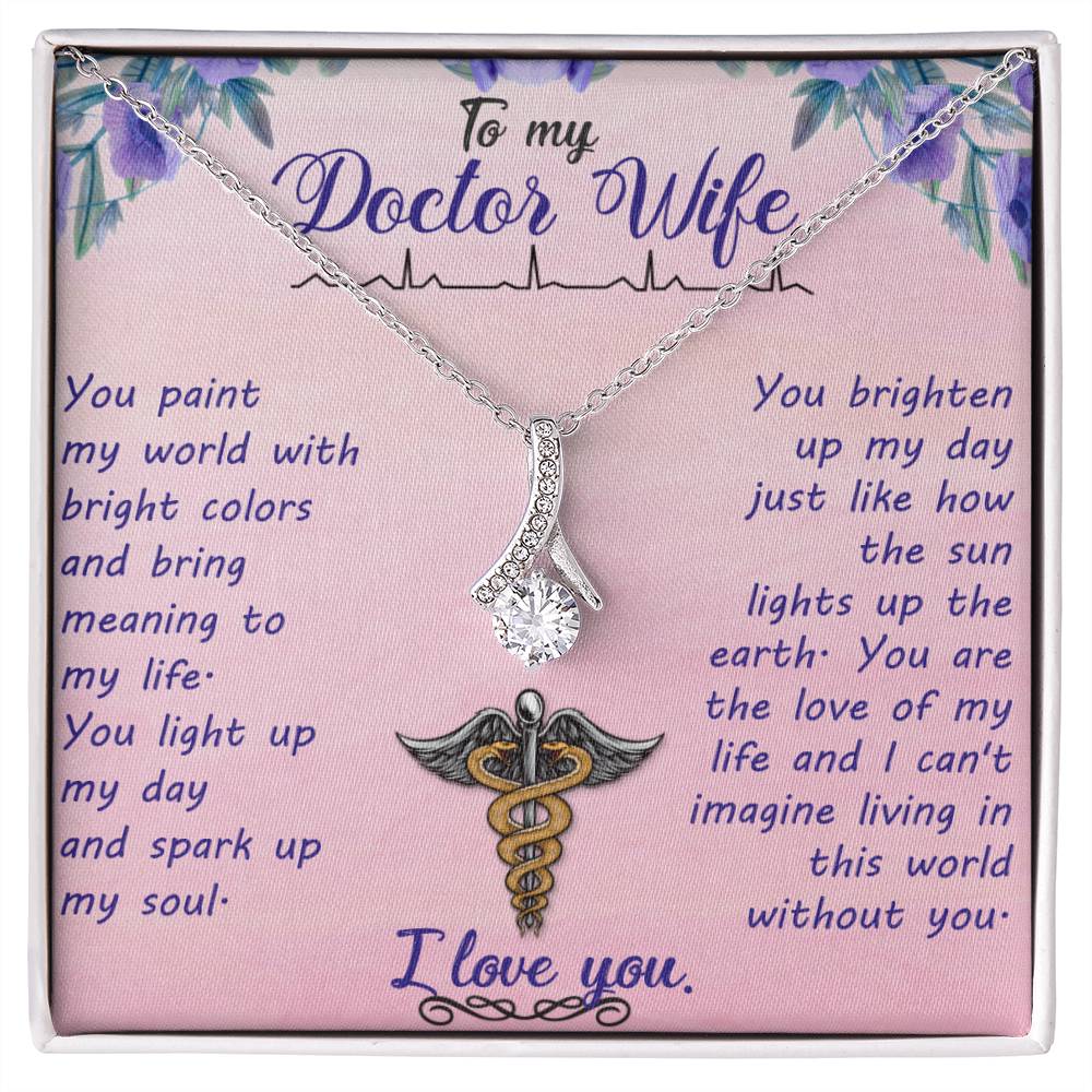 To My Doctor Wife Alluring Beauty Necklace (Yellow & White Gold Variants)