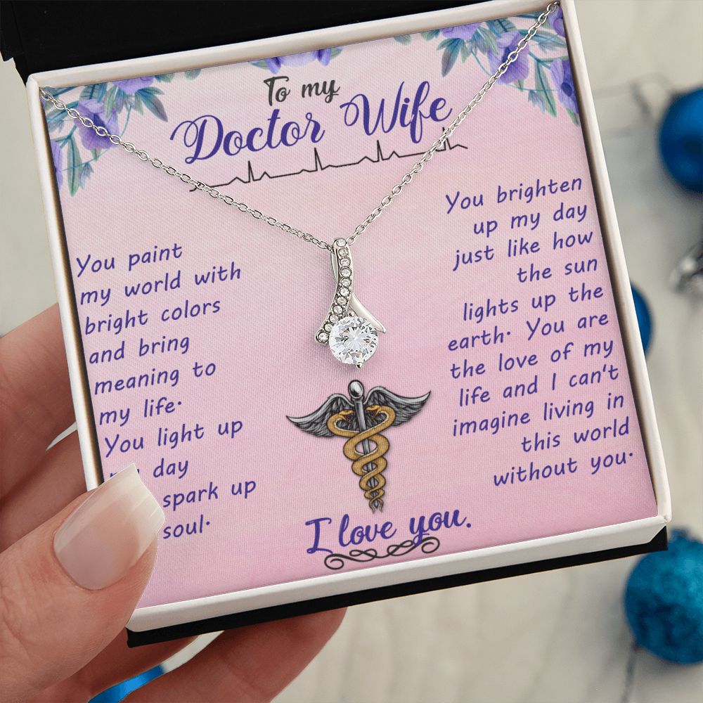 To My Doctor Wife Alluring Beauty Necklace (Yellow & White Gold Variants)