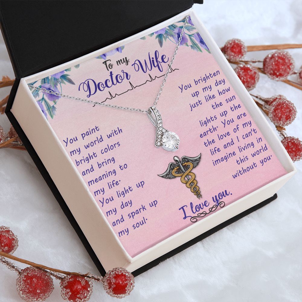 To My Doctor Wife Alluring Beauty Necklace (Yellow & White Gold Variants)