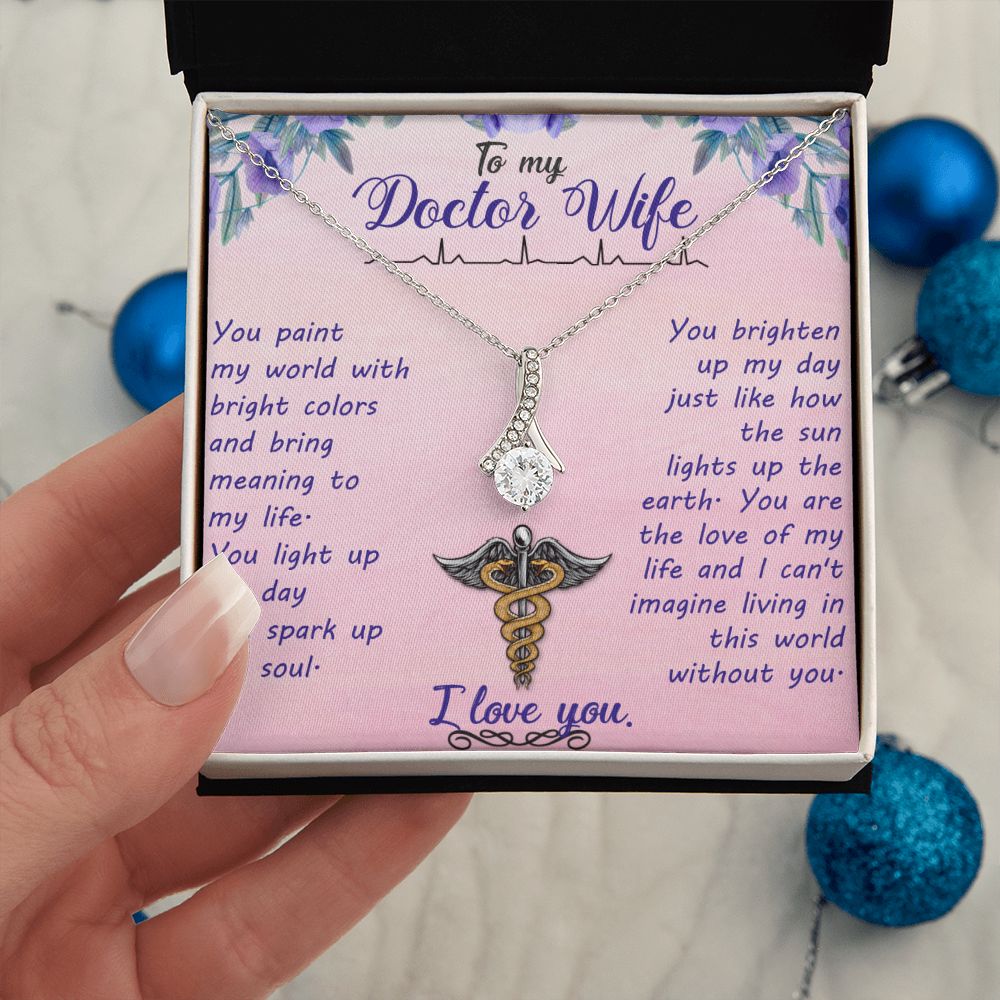 To My Doctor Wife Alluring Beauty Necklace (Yellow & White Gold Variants)