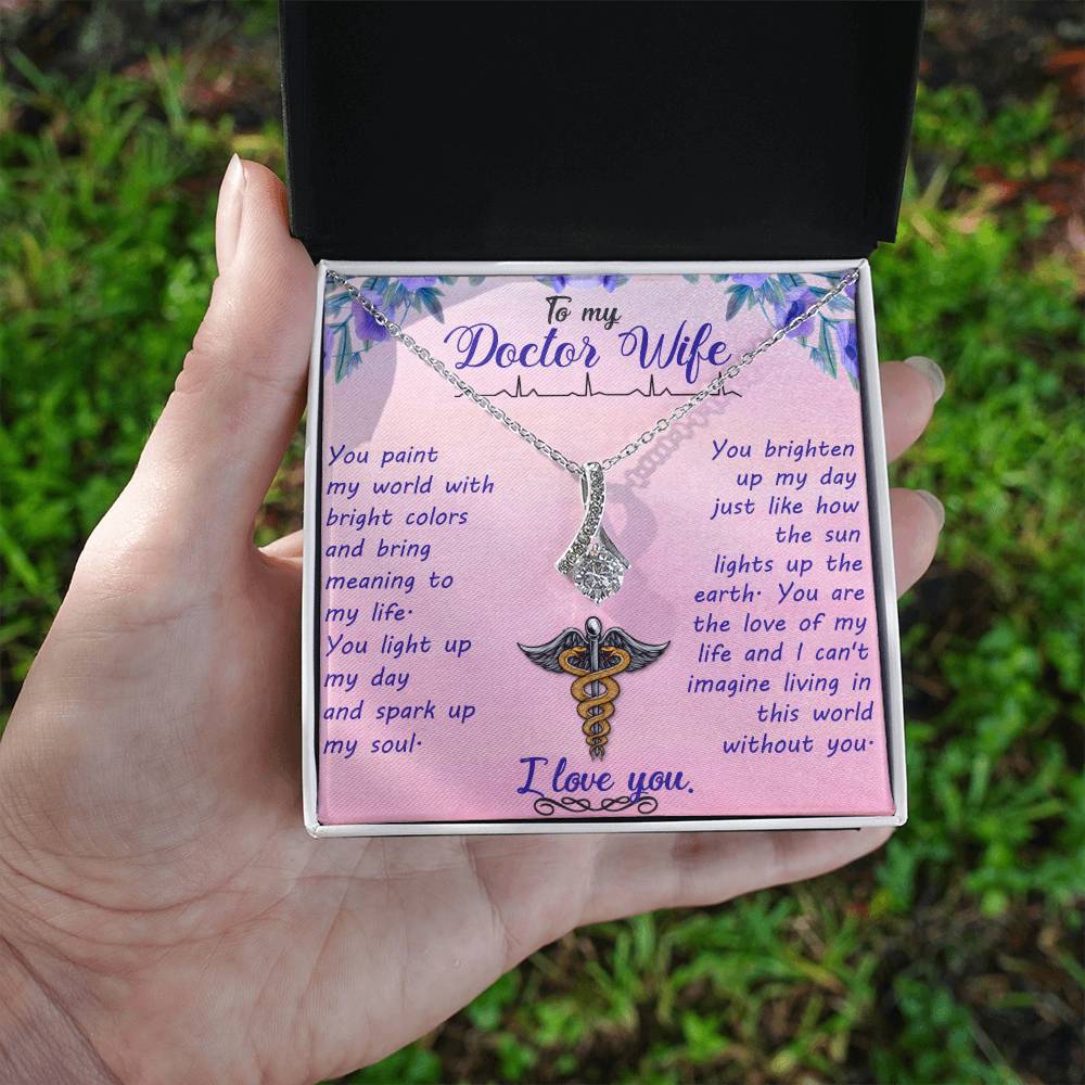 To My Doctor Wife Alluring Beauty Necklace (Yellow & White Gold Variants)