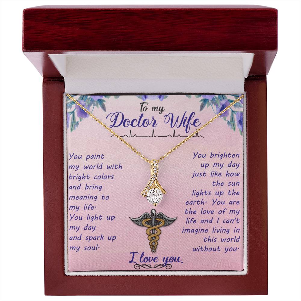 To My Doctor Wife Alluring Beauty Necklace (Yellow & White Gold Variants)