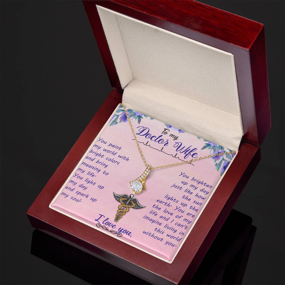 To My Doctor Wife Alluring Beauty Necklace (Yellow & White Gold Variants)