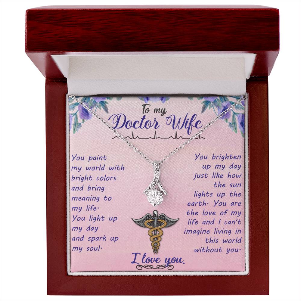 To My Doctor Wife Alluring Beauty Necklace (Yellow & White Gold Variants)