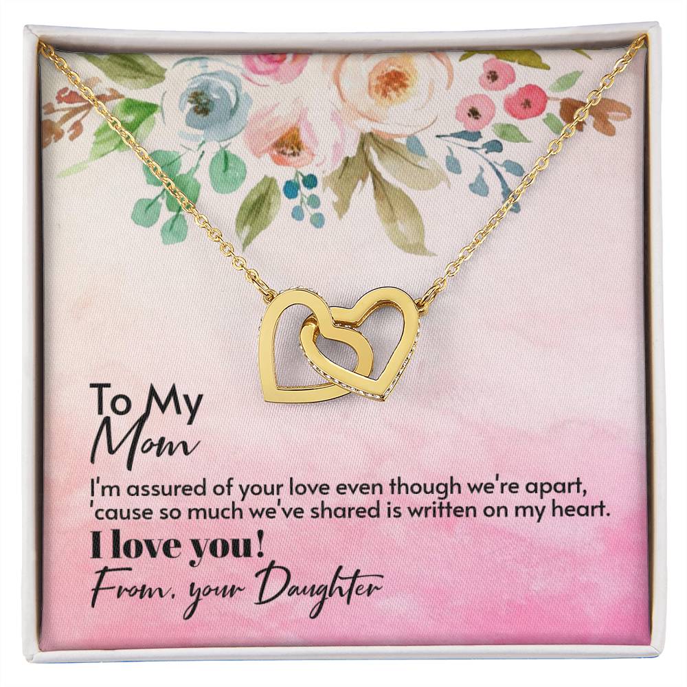 To My Mom Interlocking Hearts Necklace (Yellow & White Gold Variants)
