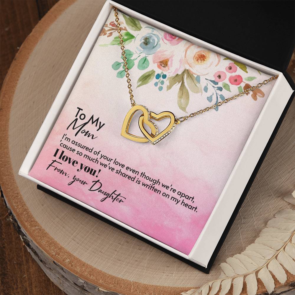 To My Mom Interlocking Hearts Necklace (Yellow & White Gold Variants)