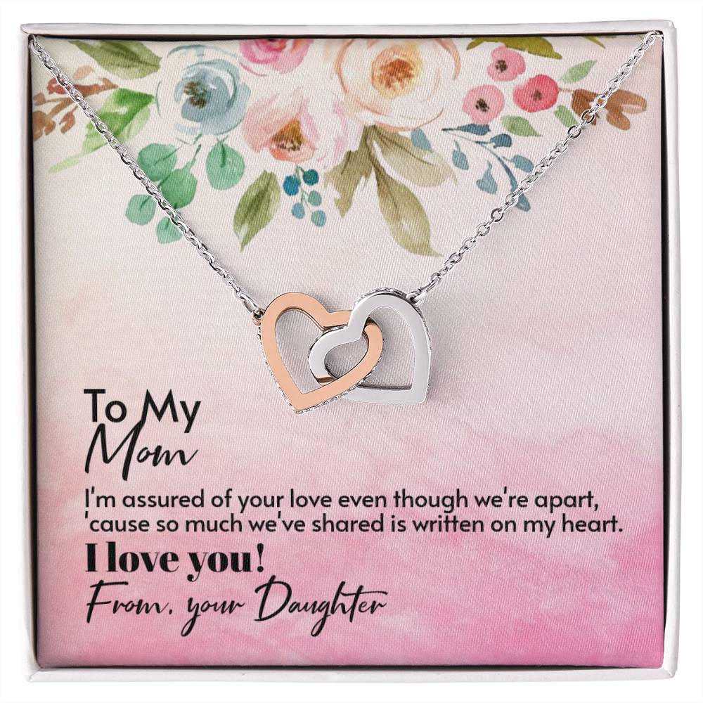 To My Mom Interlocking Hearts Necklace (Yellow & White Gold Variants)