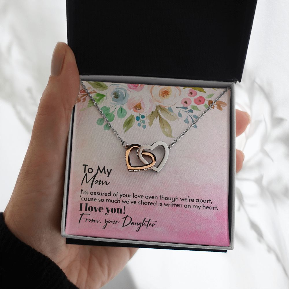 To My Mom Interlocking Hearts Necklace (Yellow & White Gold Variants)