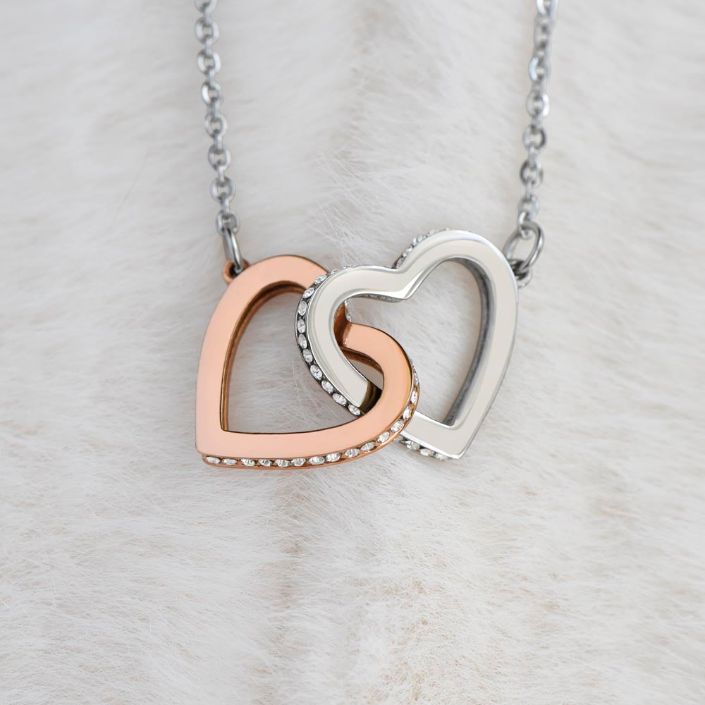 To My Mom Interlocking Hearts Necklace (Yellow & White Gold Variants)