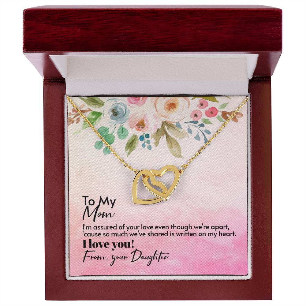 To My Mom Interlocking Hearts Necklace (Yellow & White Gold Variants)