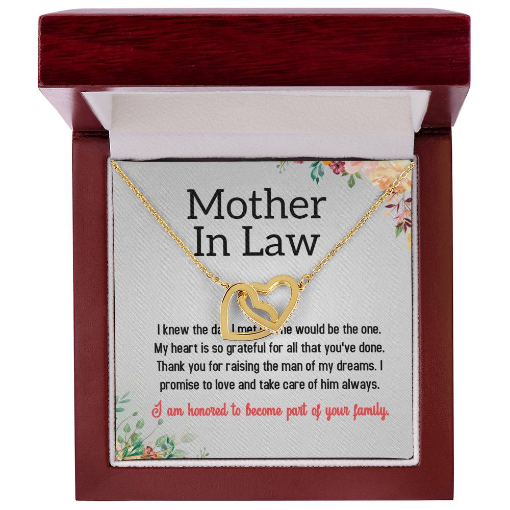 Mother In Law Interlocking Hearts Necklace (Yellow & White Gold Variants)