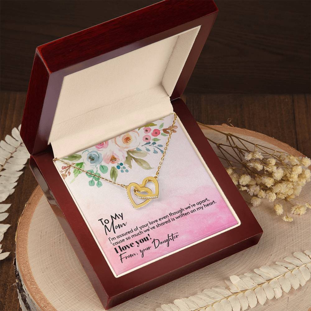 To My Mom Interlocking Hearts Necklace (Yellow & White Gold Variants)
