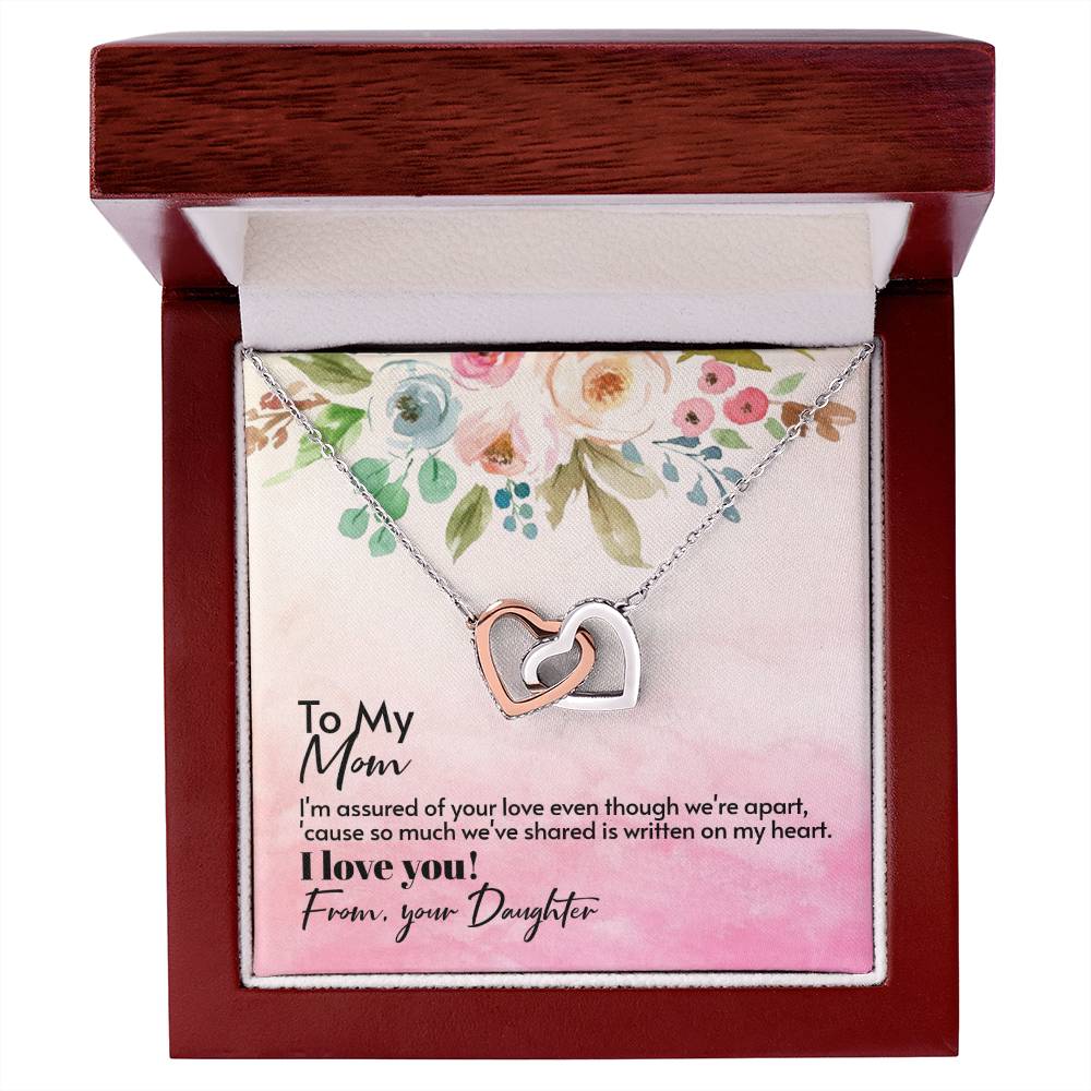 To My Mom Interlocking Hearts Necklace (Yellow & White Gold Variants)