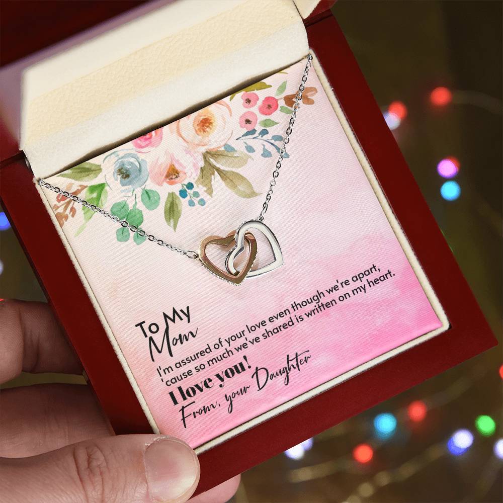 To My Mom Interlocking Hearts Necklace (Yellow & White Gold Variants)