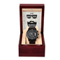 To My Bad Ass Bearded Hubby Black Chronograph Watch + MC (No Engraving)