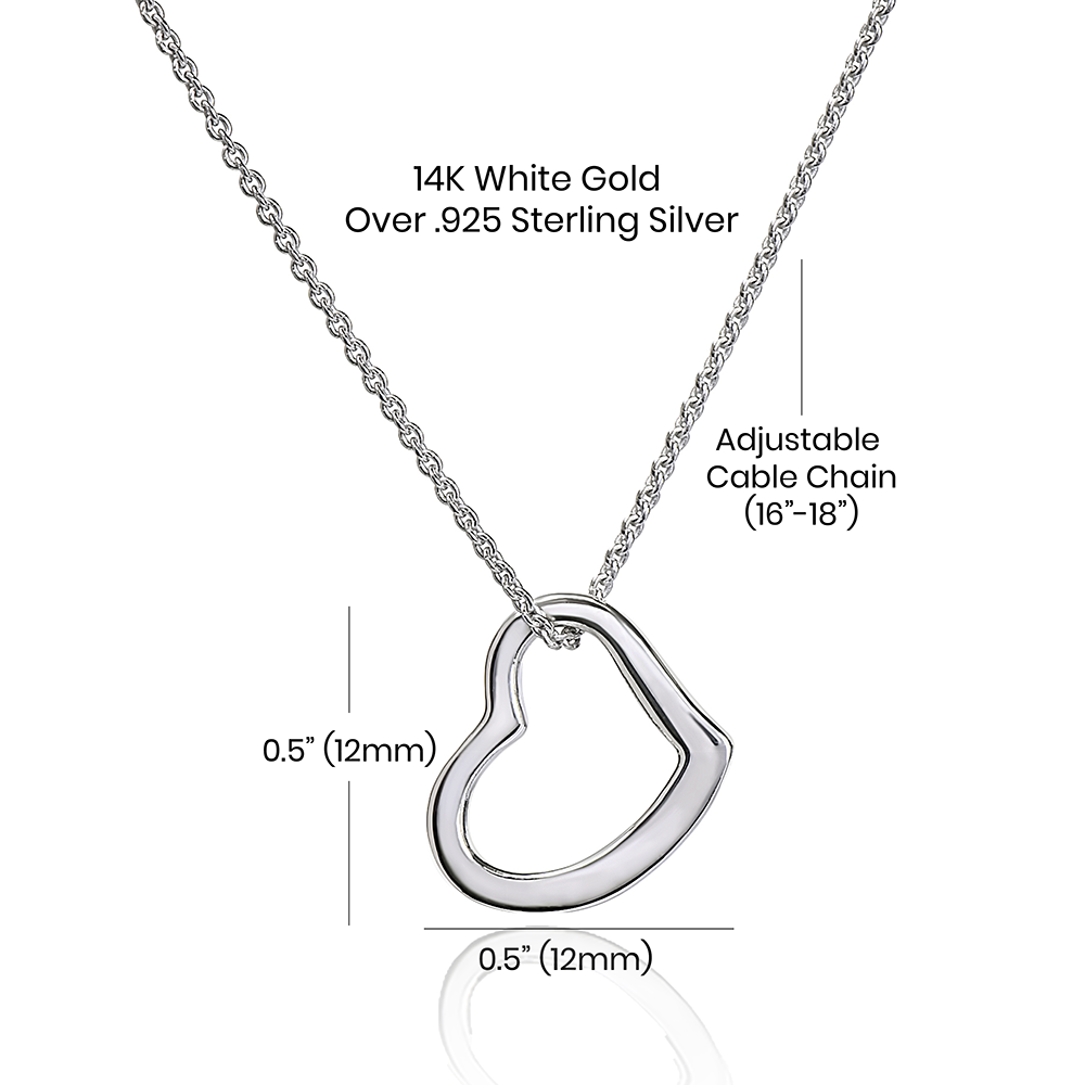 To My Police Wife Delicate Heart Necklace