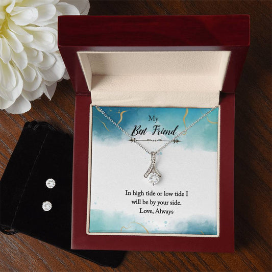 My Best Friend Alluring Beauty Necklace and Clear CZ Earrings