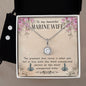 To My Marine Wife Eternal Hope Necklace + Clear CZ Earrings