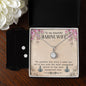 To My Marine Wife Eternal Hope Necklace + Clear CZ Earrings