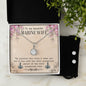 To My Marine Wife Eternal Hope Necklace + Clear CZ Earrings