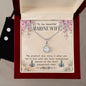 To My Marine Wife Eternal Hope Necklace + Clear CZ Earrings