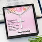 To My Friend Happy Birthday Stainless Cross Necklace w/ MC
