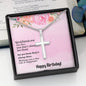 To My Friend Happy Birthday Stainless Cross Necklace w/ MC