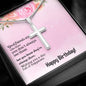 To My Friend Happy Birthday Stainless Cross Necklace w/ MC