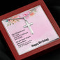 To My Friend Happy Birthday Stainless Cross Necklace w/ MC