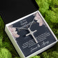 To My Grand Daughter CZ Cross Necklace