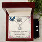 To My Military Wife  Eternal Hope Necklace + Clear CZ Earrings